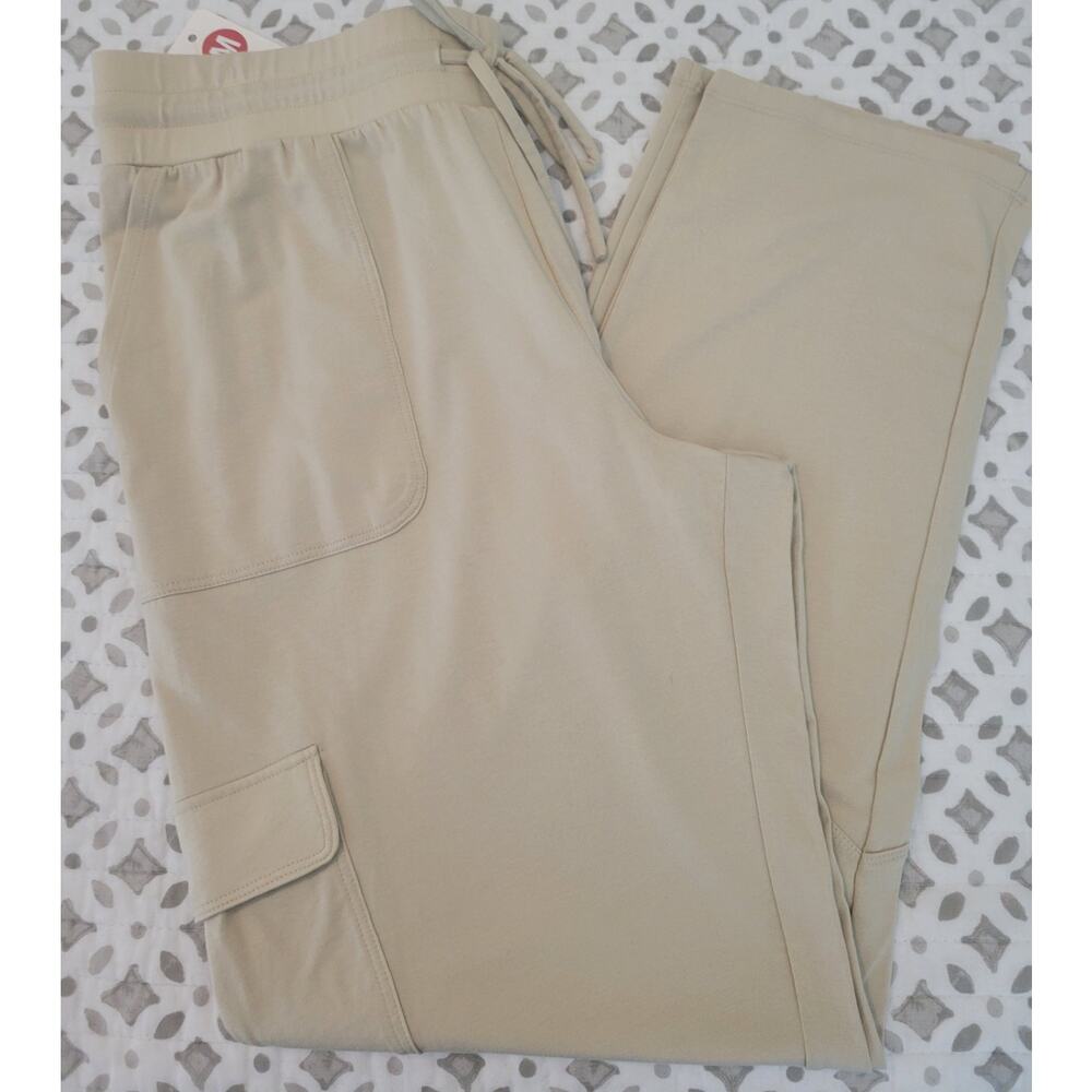 RETIRED Anybody Size Med Khaki Luxe Cargo Casual Cozy Knit Pants A397120 NWOT